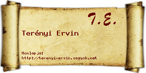 Terényi Ervin névjegykártya