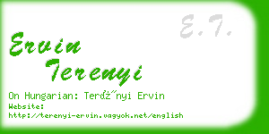 ervin terenyi business card